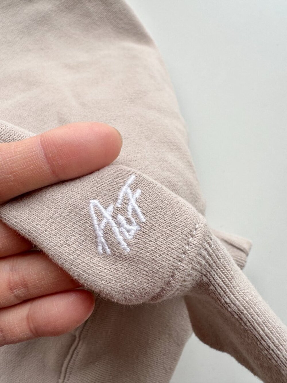 ABERCROMBIE & FITCH Taupe Cotton Fleece Embroidered Crew Sweatshirt, Size XS - Picture 11 of 14